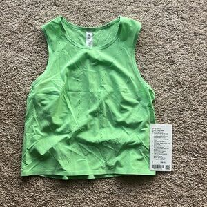 Lululemon swift ventilated run tank ; size 4; green